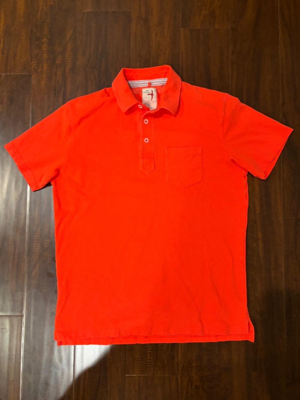 Pique Slot Polo - Orange - Size Medium